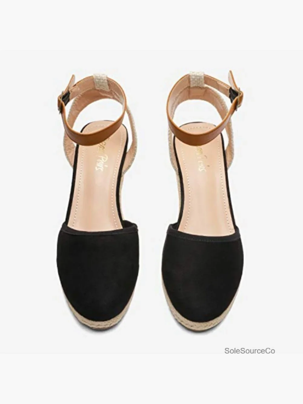 Ankle Strap Closed Toe Espadrille Wedge Sandals